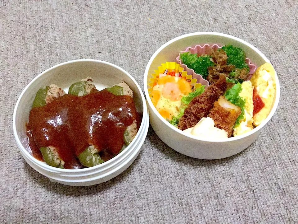 Snapdishの料理写真:旦那ちゃん弁当(*´∀｀*)|ちゃびきゅさん