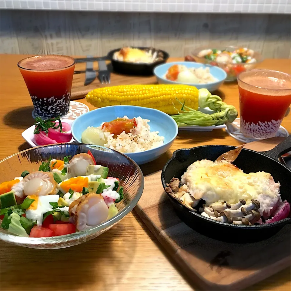 鶏胸肉のチーズ焼きの晩ごはん|むぎこさん