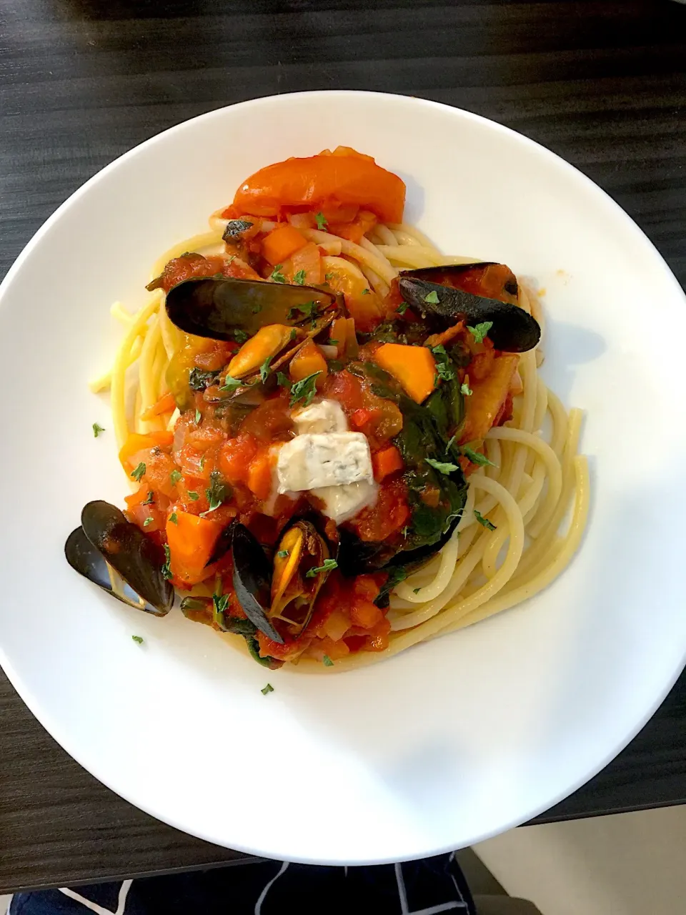 Snapdishの料理写真:Bucatini au Moules et Gorgonzola|tkさん