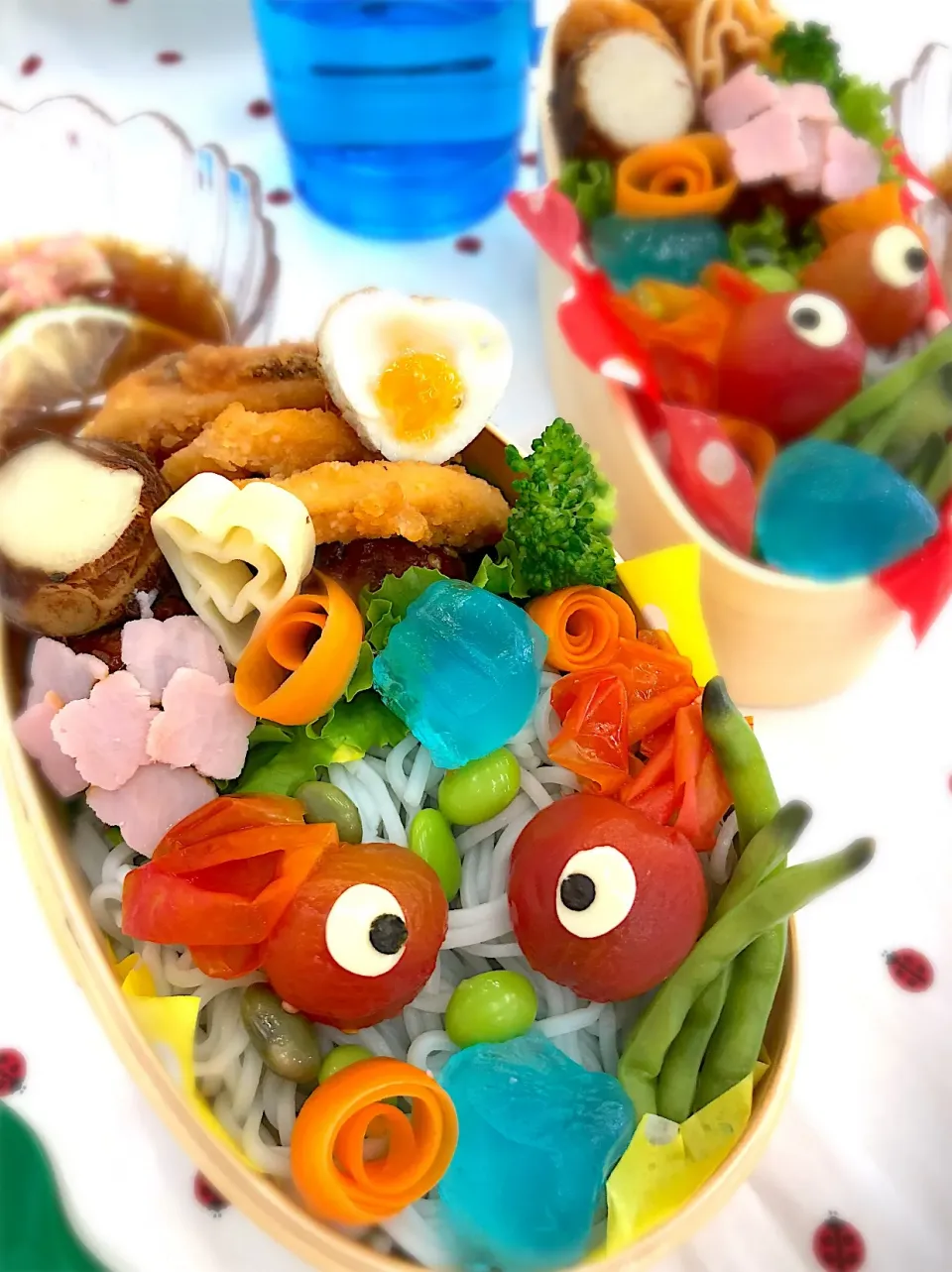 #キャラ弁 #金魚の泳ぐゼリー #金魚#ゼリー#イカリング|大島愛子さん