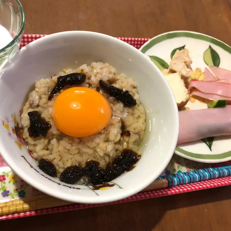 今日の朝ごはん🥚🍚ごはんですよTKG|宙まめさん