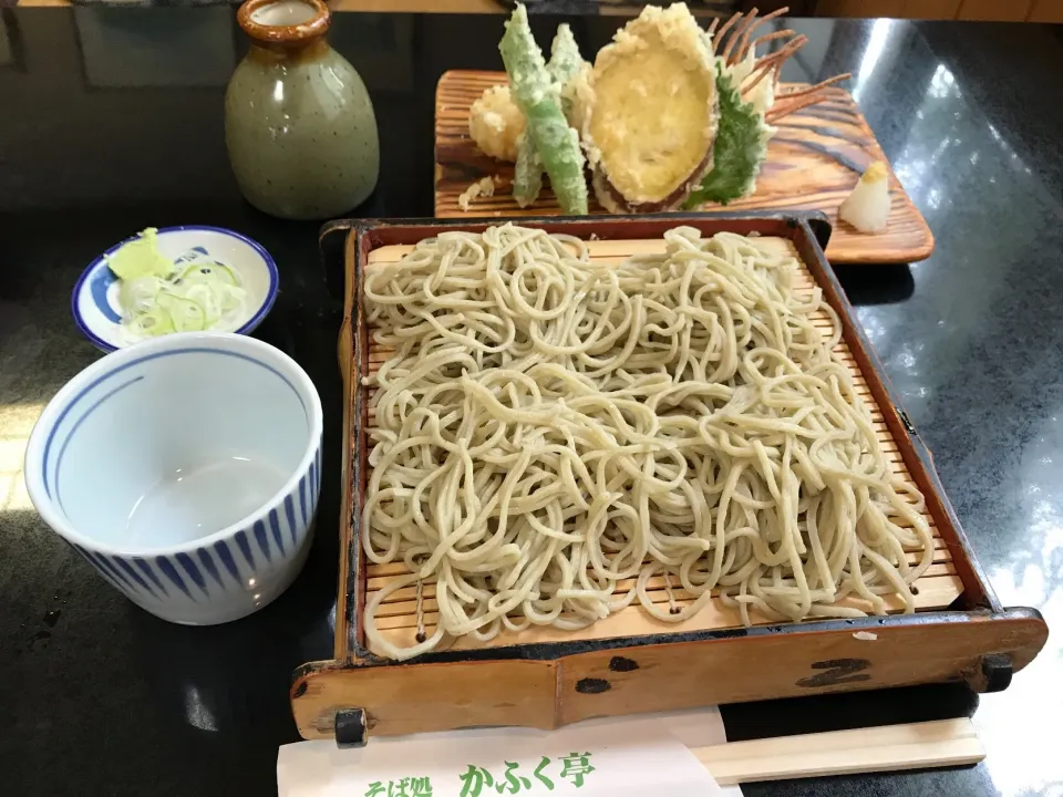 弘前市のそば処かふく亭の天ざる(生粉打ち(十割そば)|お家でbar!さん