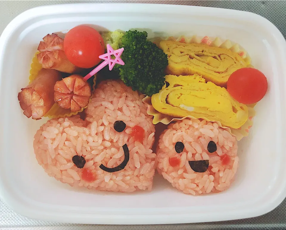 ハートちゃんとマルくんのお弁当🍱💗●|Mizzyさん