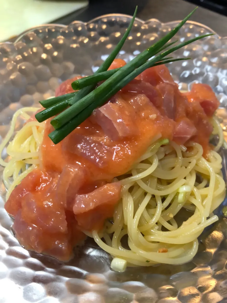 マグロのタルタルとトマトの冷製パスタ|yosukeさん