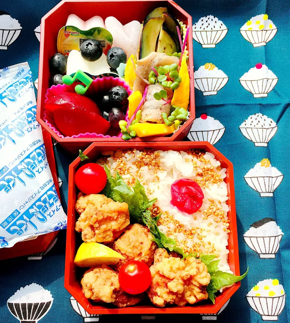 #お弁当  #お父さん弁当  #メンズ弁当  #お弁当じまん 
 #唐揚げ弁当  #水茄子の漬物  #野菜たっぷり #鯵のマリネ  #庭で採れたシリーズ  #blueberry #ブルーベリー  #日の丸弁当|Blueberry🫐さん