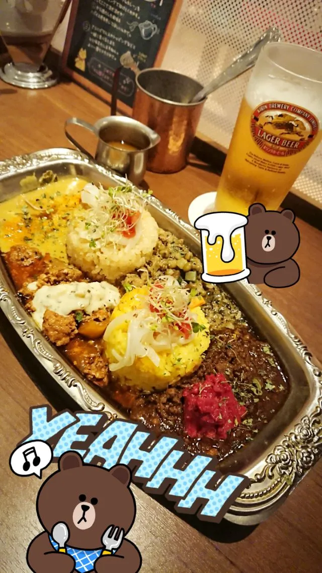 Snapdishの料理写真:オールがけカレー@旧ヤム鐵道|めぐまげさん