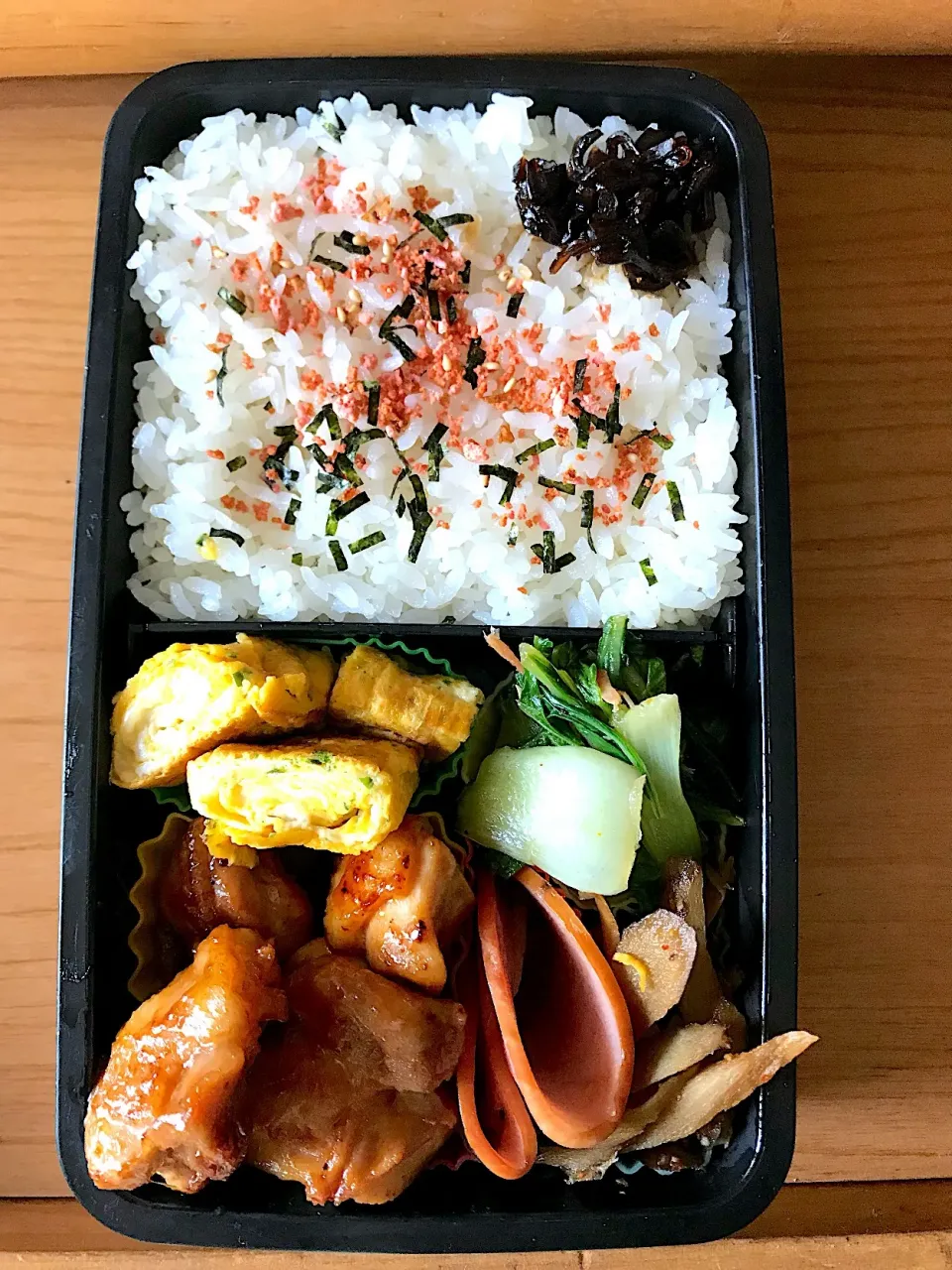 7/19 高1 お弁当
 #きんぴらごぼう  #青梗菜と桜海老 #チーズ青海苔イン卵焼き|侑子さん