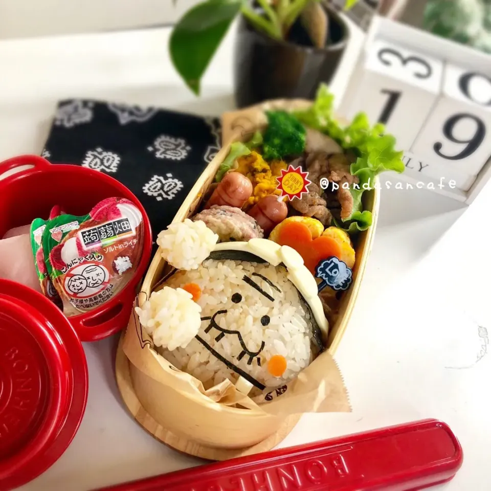 Snapdishの料理写真:高2娘のお弁当★ひょっこりバカボンのパパ弁 #デコ弁  #キャラ弁  #ひょっこり  #instagram  #バカボンのパパ|あおぱんださん