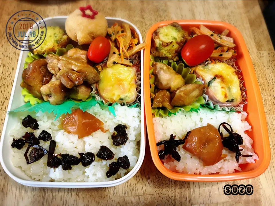 昨日のお弁当！！
3女と私の分だけ💕
ちょっと手抜きになってしまったよ😁
♯jkおべんとう ♯2人分 ♯高校生活 ♯部活弁当 ♯バスケットボール|suzuさん