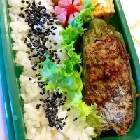 小5息子お弁当#早帰り #ピーマンの肉詰め  #卵焼き|mkさん