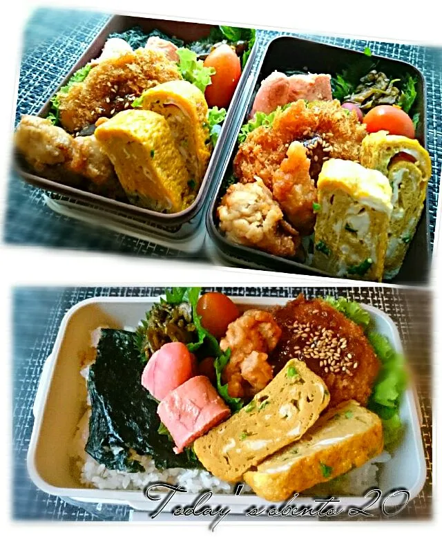 #我が家の働く男弁当
金曜日‥旦那&息子                            のっけ盛弁当🍱🍴|kimi=kimi🌼Kitchenさん