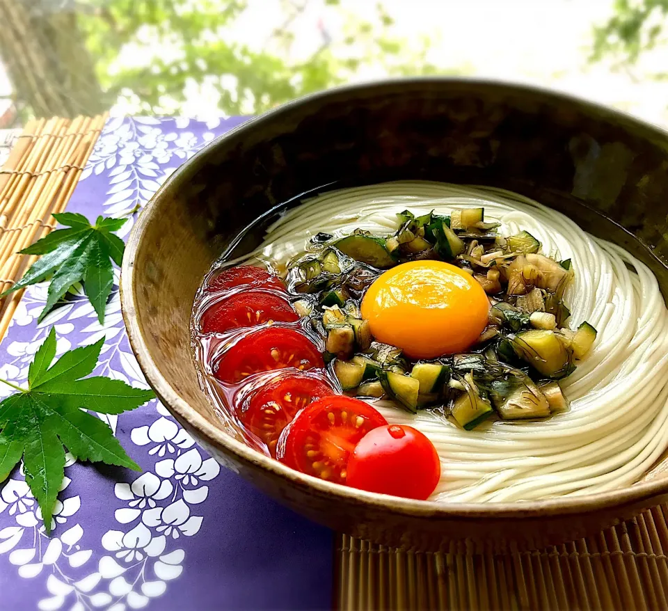 昼ごはん 山形のだしで、お素麺|砂雪さん