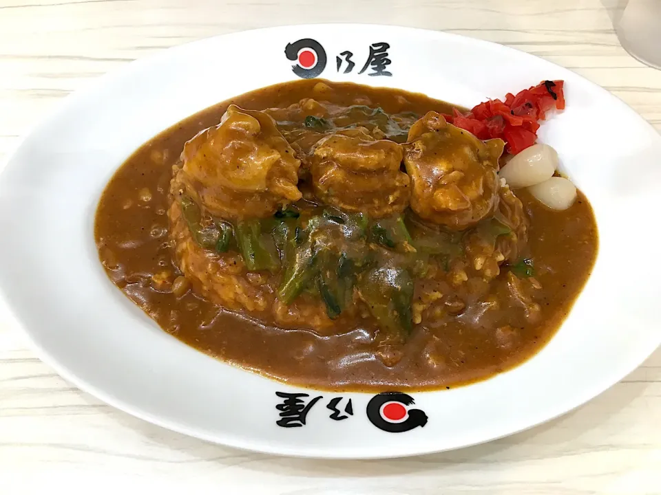 チキンカレーにたっぷりほうれん草トッピング|しのぶさん