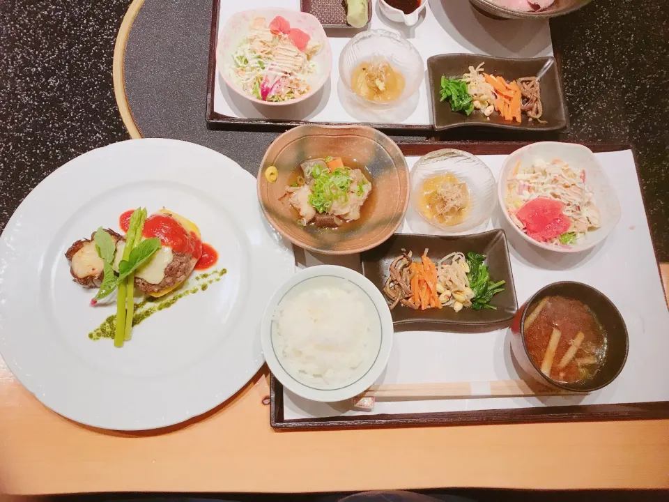 ズッキーニの肉詰め定食|ちゃみこさん