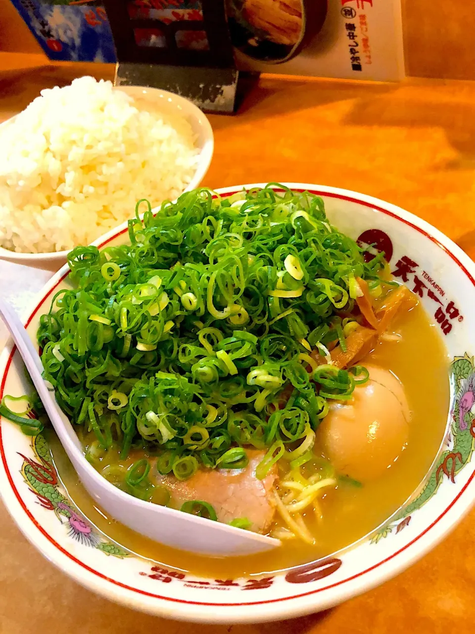 天下一品 ねぎW 煮卵トッピング ご飯特盛🍚|Masa♂さん