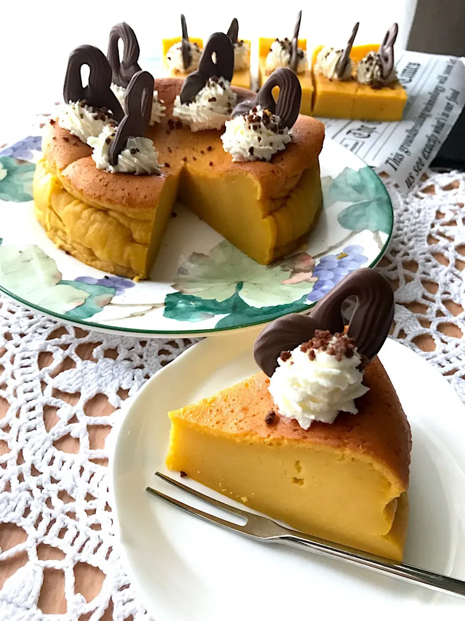 Snapdishの料理写真:かぼちやプリンケーキ🍰 ケーキなのプリンなの？|とんちんさん