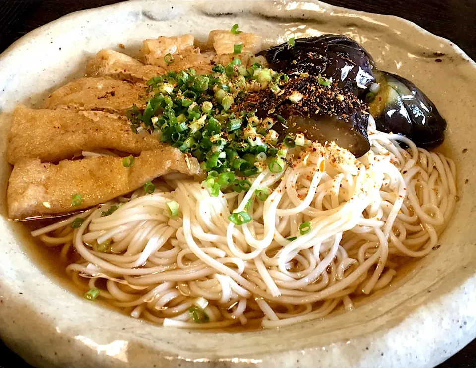 本当にはまってます ナス🍆素麺(冷麦) #冷麦バージョン #香川県名物 #今日も麺好き男のランチ|mottomoさん