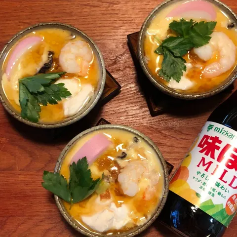 「味ぽんMILD」を使ってみたSnapdishの料理・レシピ写真:ドレ味噌🎶茶わん蒸しの梅タレかけ👌😁✨