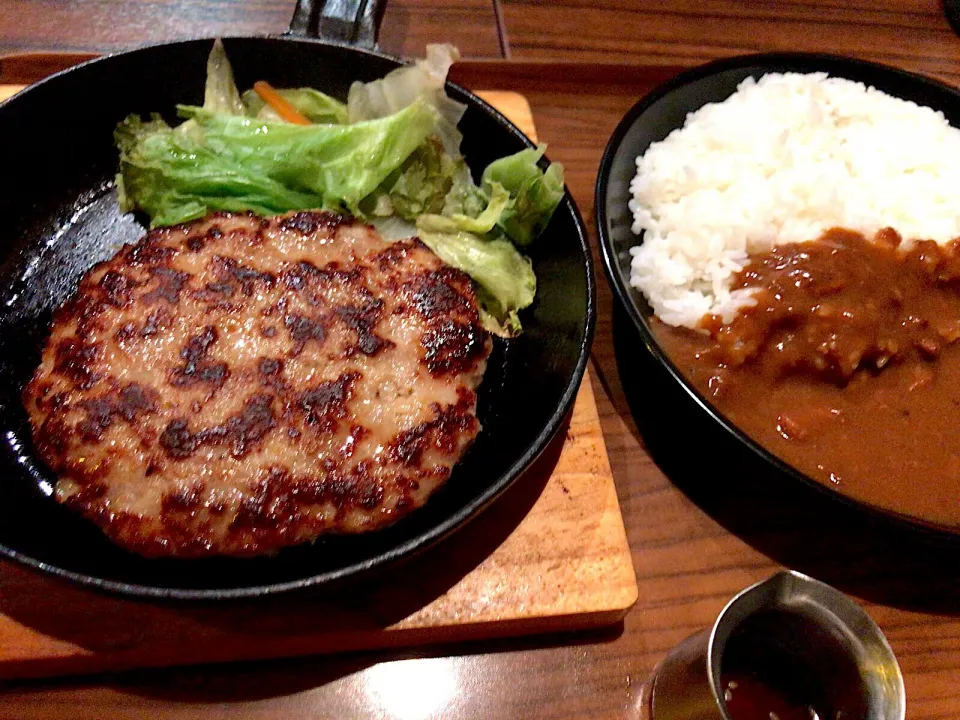 Snapdishの料理写真:ハンバーグ&カレー919セット|SASAKI Hiroshiさん