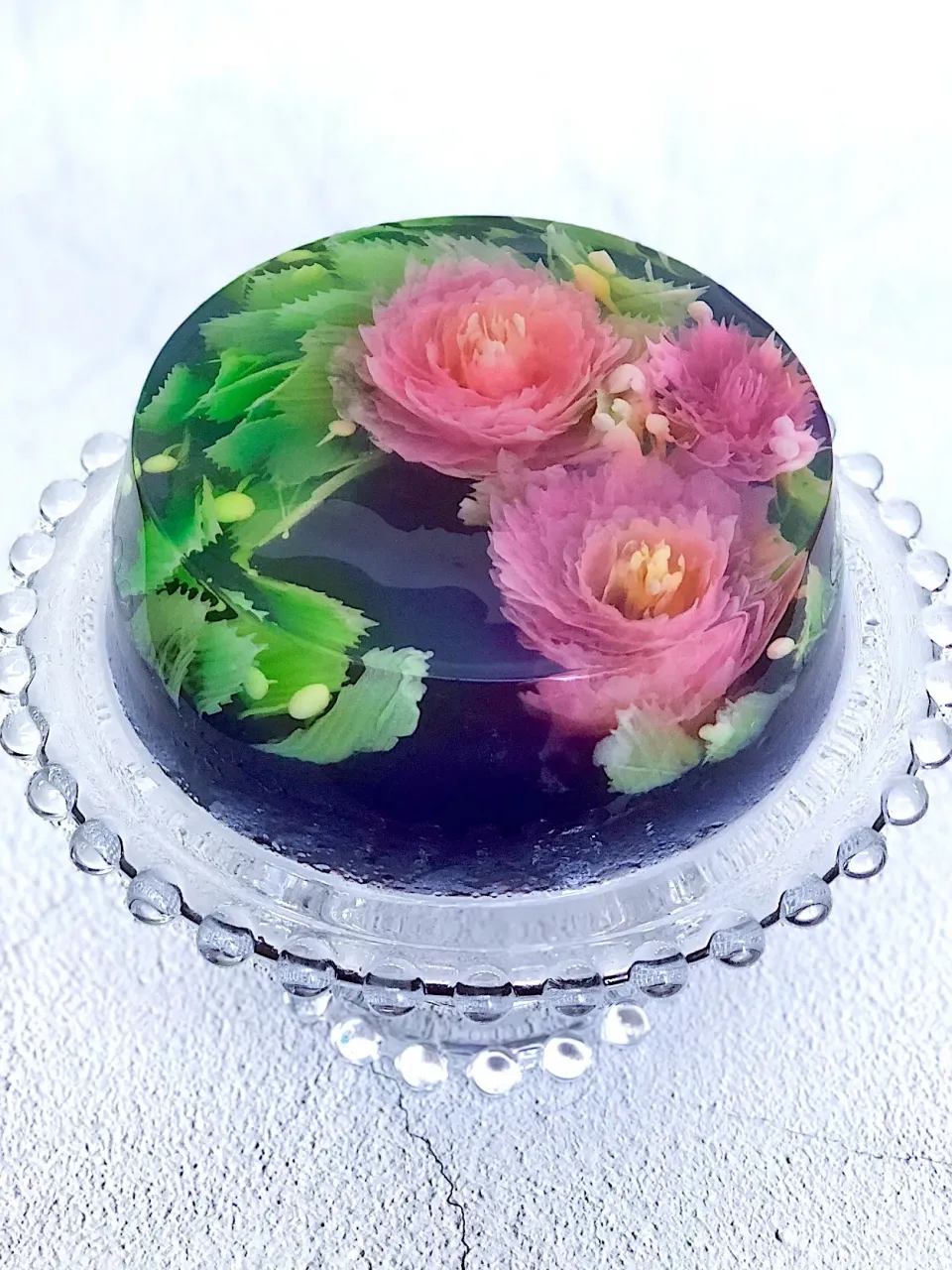 Lemongrass 3D jelly naturally coloured with butterfly pea flower|12Dragonさん