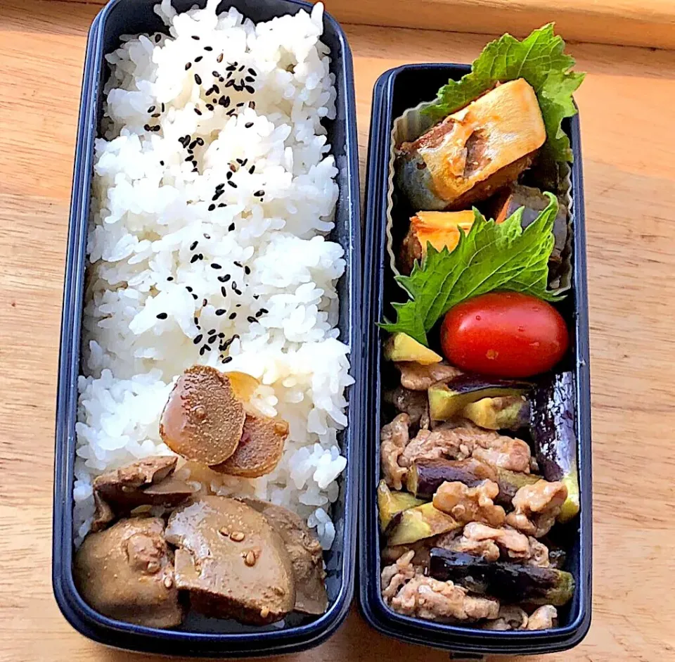 茄子と豚肉のポン酢炒め 弁当|弁当 備忘録さん