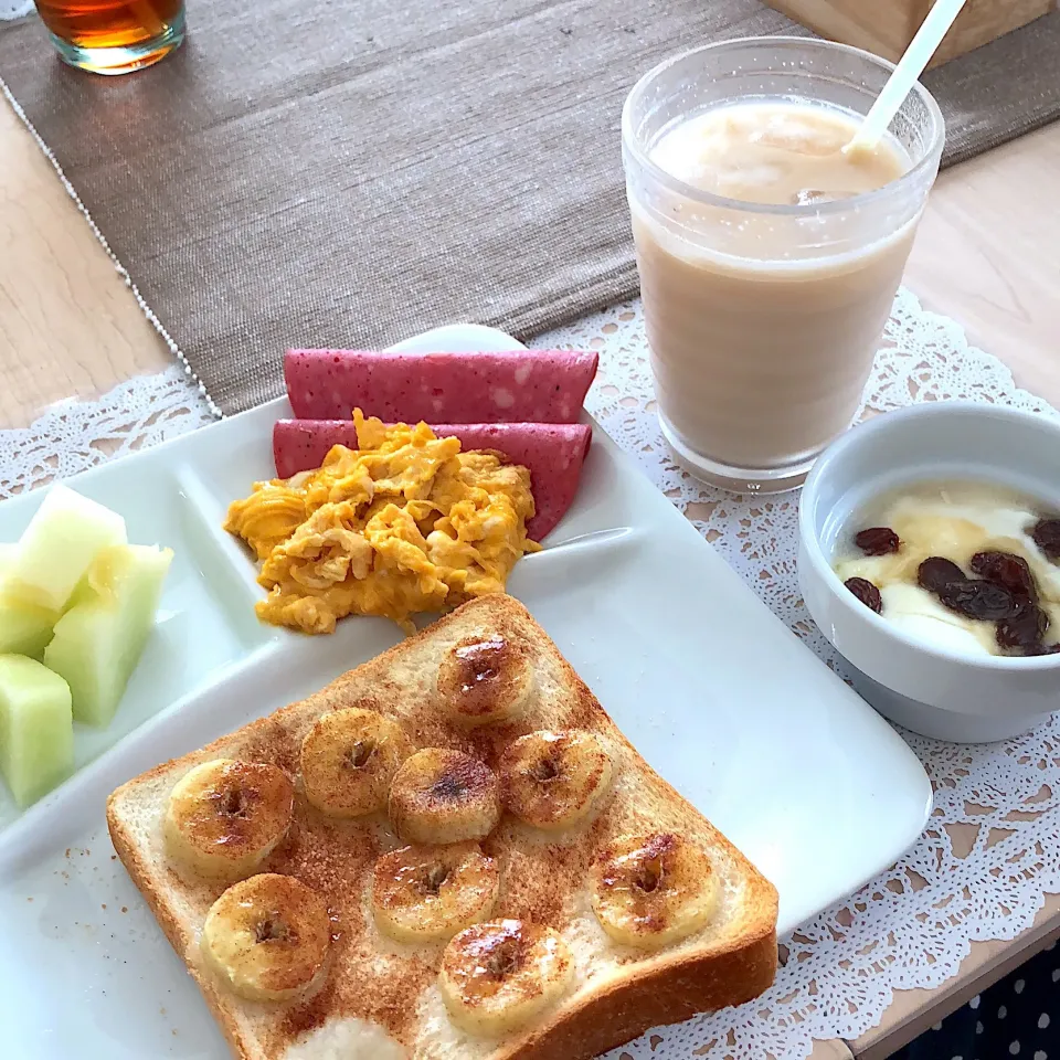 朝食 バナナシナモンシュガートースト|すずちゅんさん