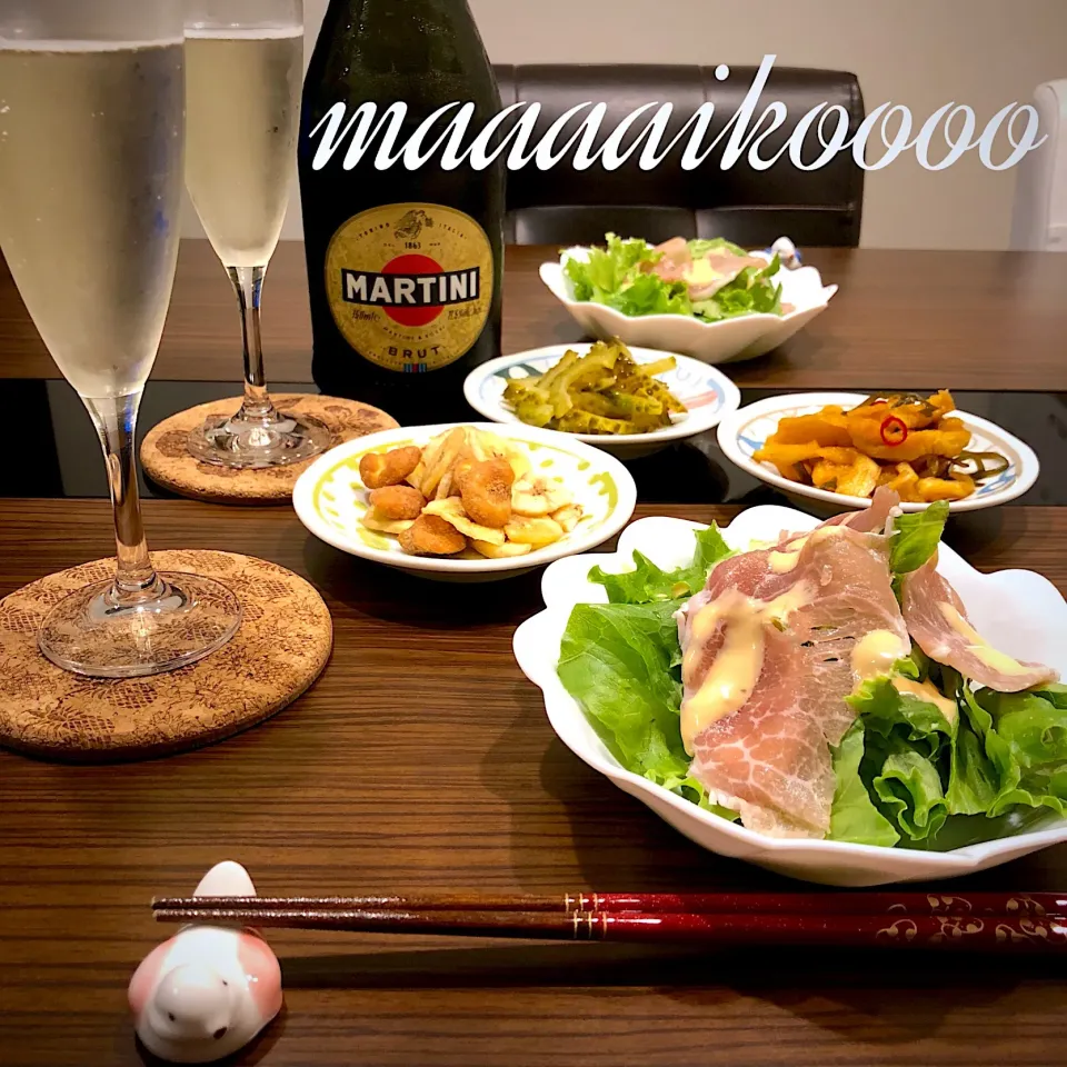 Snapdishの料理写真:おつまみ晩ご飯🥂🍾|マイコさん