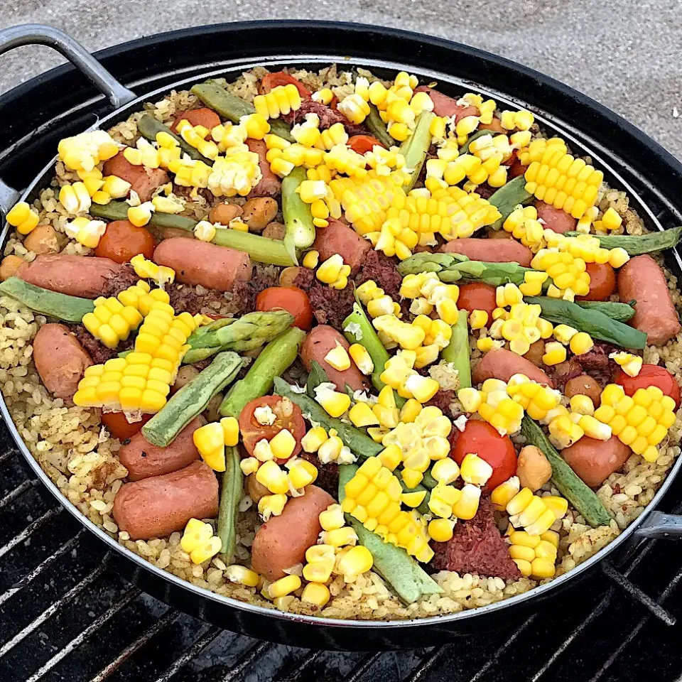 海でBBQ、ガッツリお肉のパエリア|🌺🌺Foodie🌺🌺さん