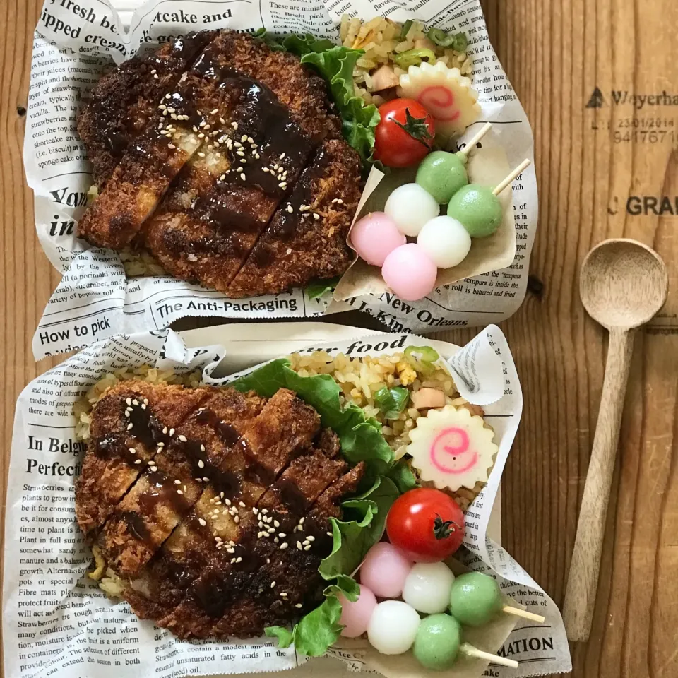 トンカツのせカレーチャーハン弁当|sroknnaokoさん