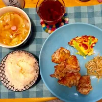 鶏肉のバジル焼き夜ごはん☆|りんごさん