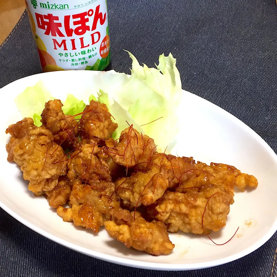 Snapdishの料理写真:鳥からの味ぽんM ILDでさっぱり炒め|もこうさぎさん