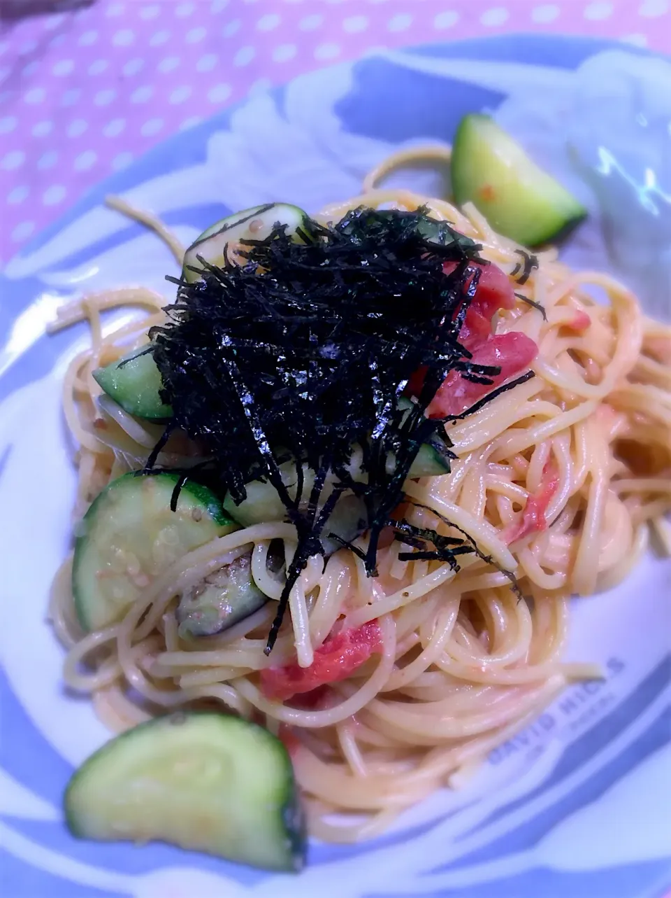 Snapdishの料理写真:夏野菜のたらこスパゲッティ👍|リッキーさん