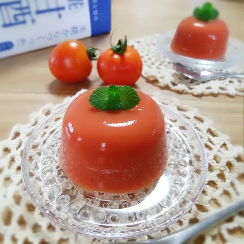 「甘酒とりいれ隊！」を使ってみたSnapdishの料理・レシピ写真:濃厚トマトと甘酒のゼリー🍅