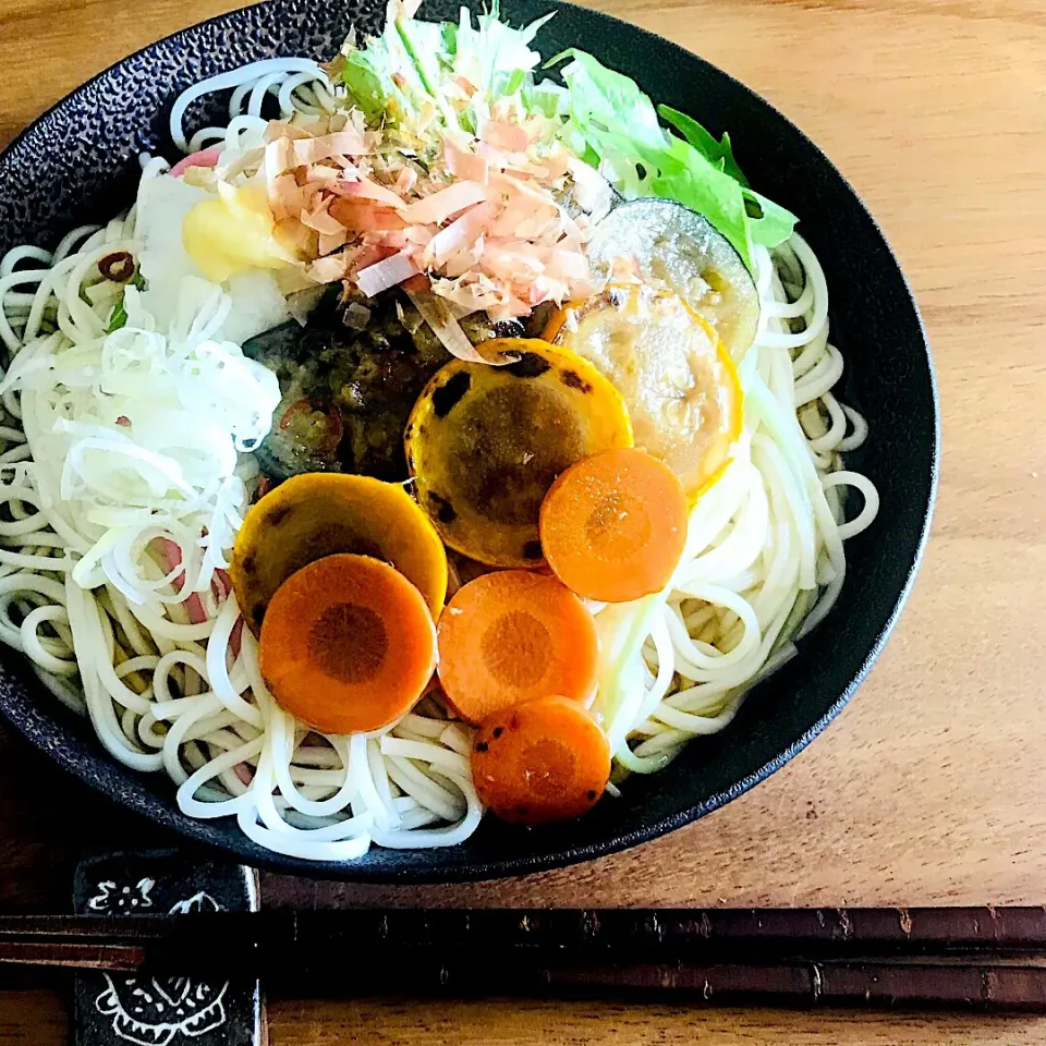 焼き夏野菜のマリネを素麺アレンジ|夢酒(ムッシュ)さん