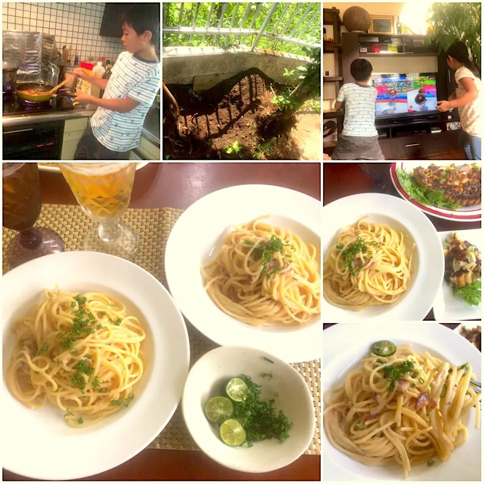 Snapdishの料理写真:Soymilk cod roe Carbonara🍳和風豆乳たらこｶﾙﾎﾞﾅｰﾗ|🌈Ami🍻さん