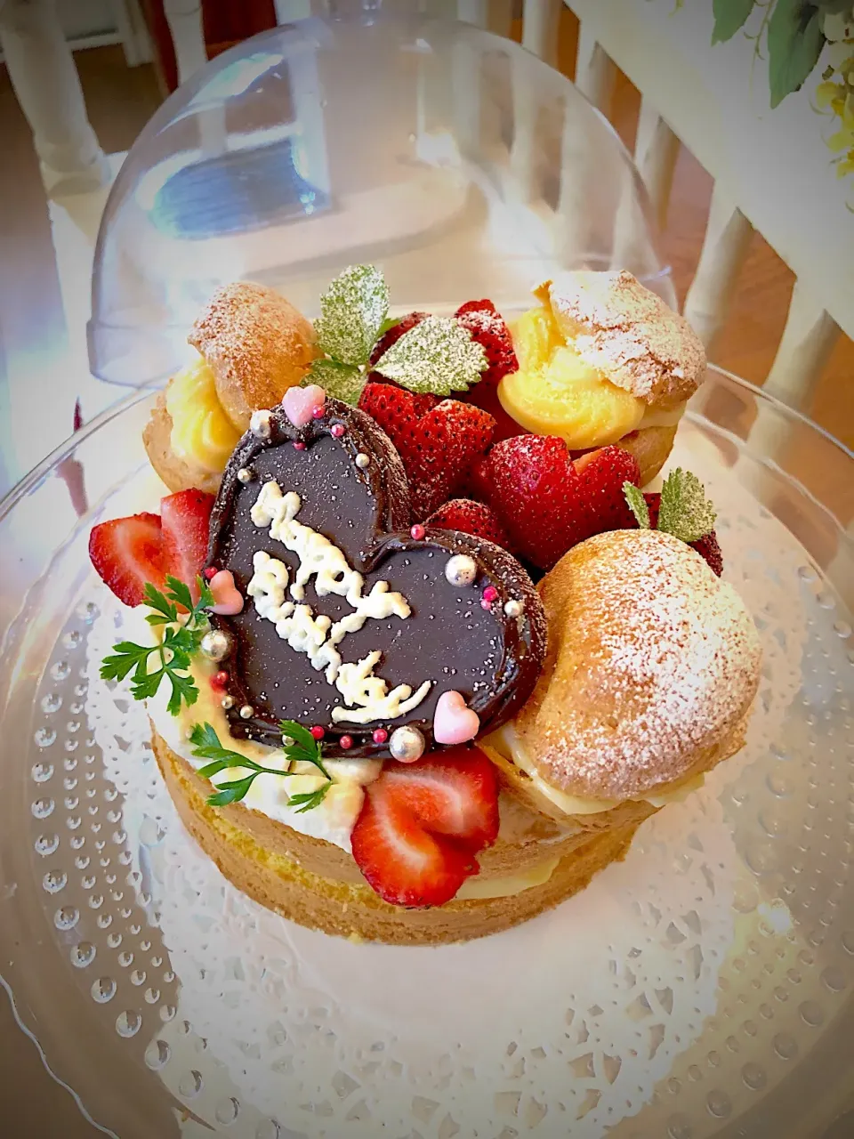 Snapdishの料理写真:米粉でグルテンフリー 甘さ控え目(๑˃̵ᴗ˂̵)🎶 ＢirthdayCake🎂|AKUBI*:ஐ(●˘͈ ᵕ˘͈)さん