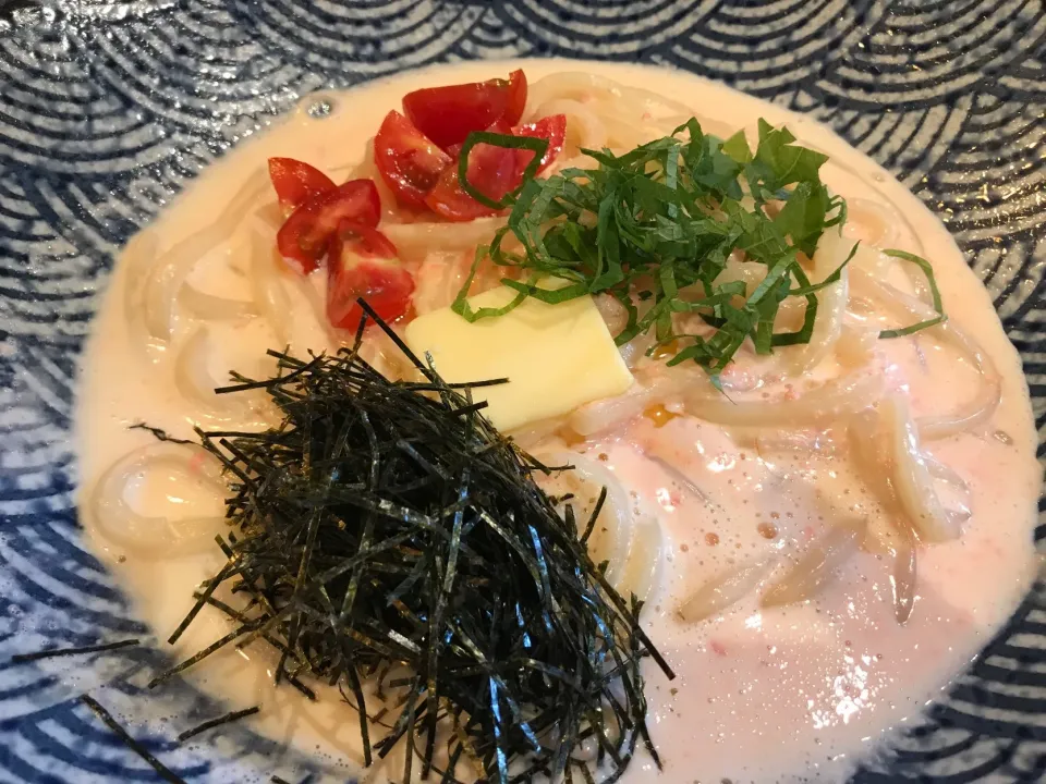 明太クリームうどん。なるほど。|KOMAさん