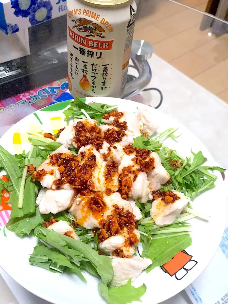 鶏むね肉のラー油かけ|kazeari_kitchenさん