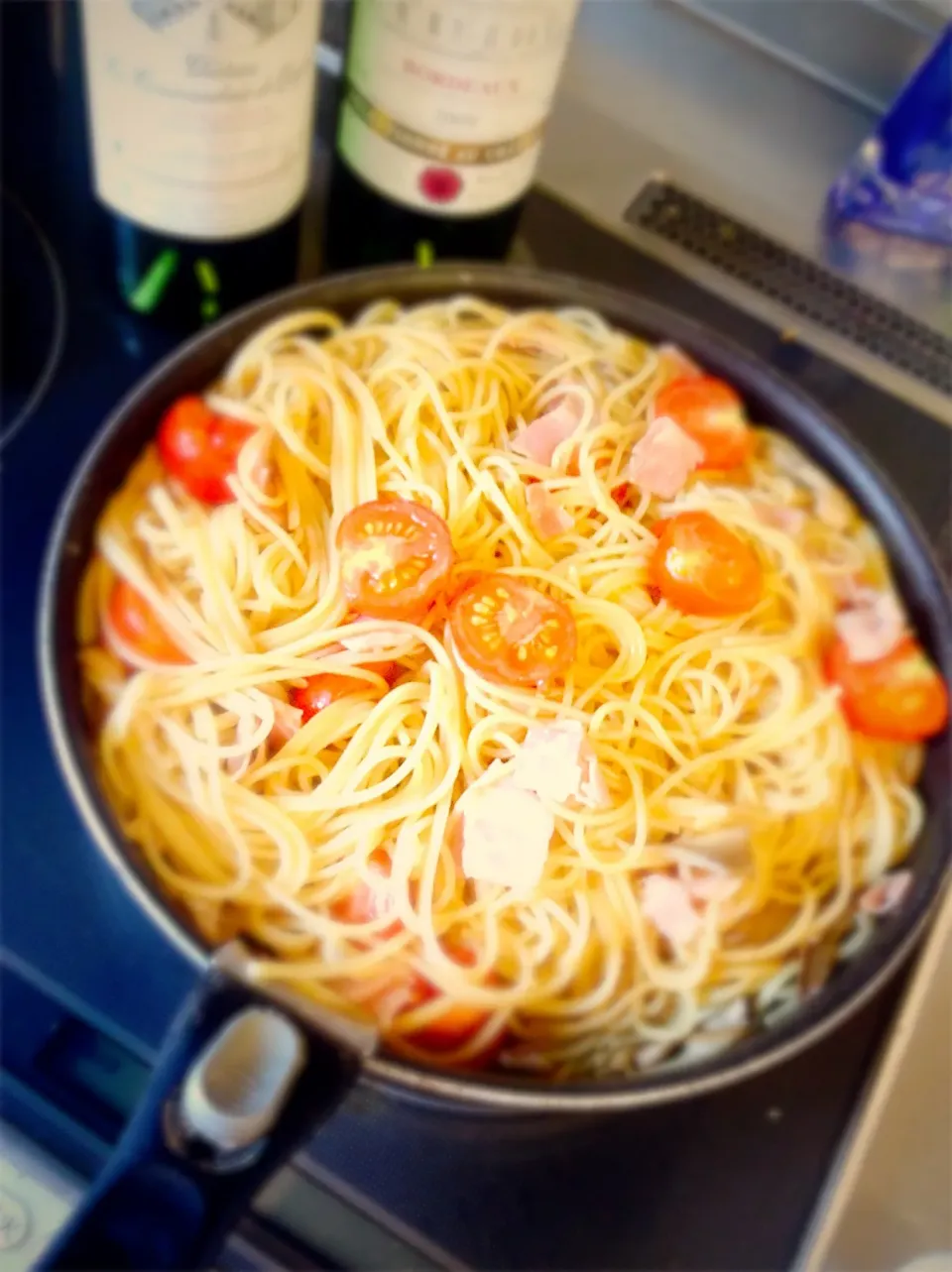 ベーコントマトパスタ🍅🥓🍝|たいこさん