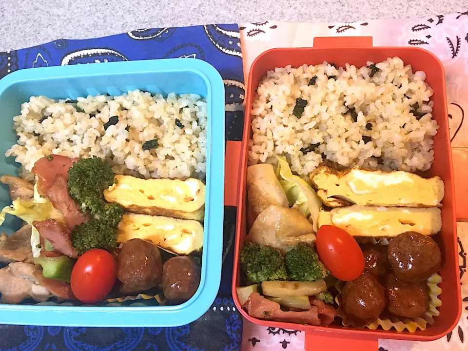 ♫7/30今日のお弁当♫〜鳥モモ肉のマヨポン炒め、だし巻き卵、ブロッコリーとベーコン炒め、ミートボール、アイコ〜|Satokoさん