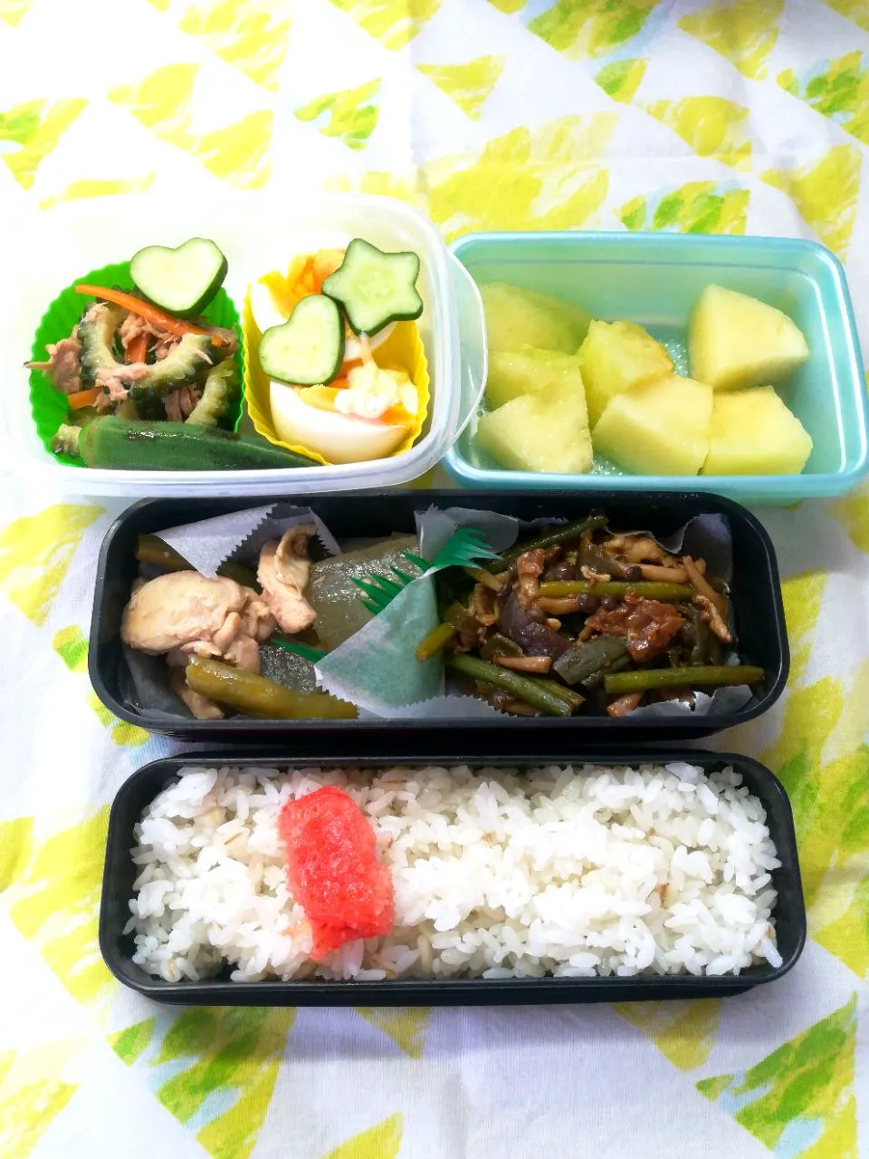 冬瓜の煮物とにんにくの芽炒め弁当🍱|とにおさん