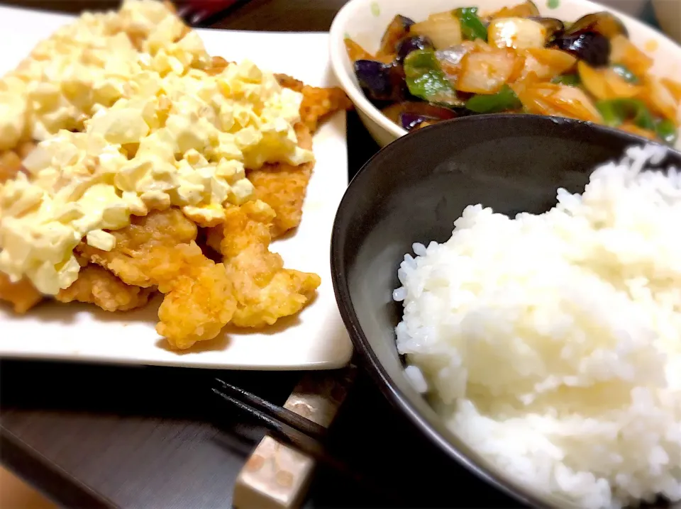 チキン南蛮と鍋しぎ|ひねくれさん