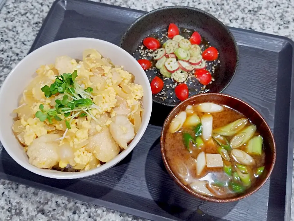 ・親子丼
・心太サラダ
・味噌汁|あぁちゃんさん