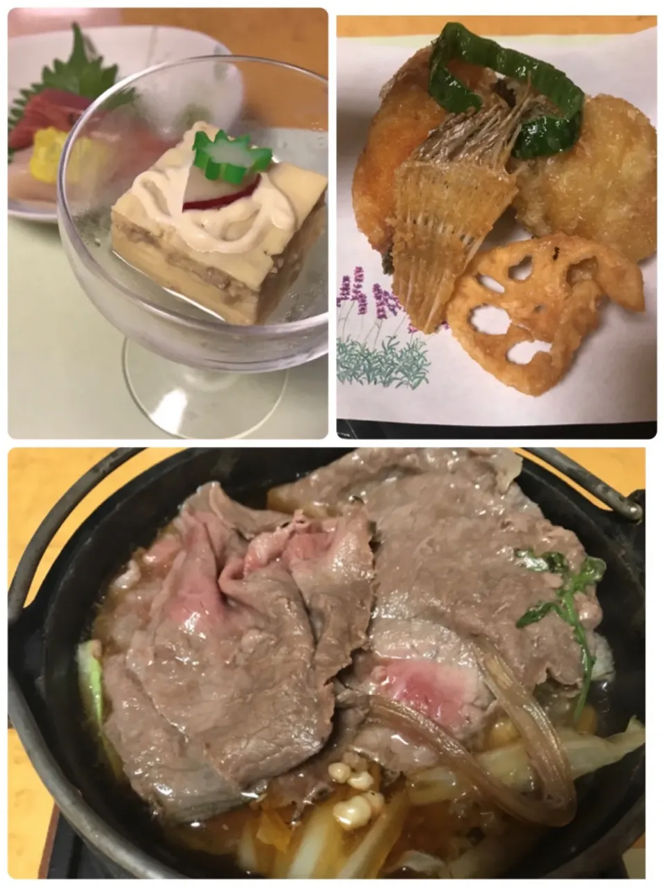 Snapdishの料理写真:しほろ牛のすき焼き ❄︎ カレイの唐揚げ|sonoさん