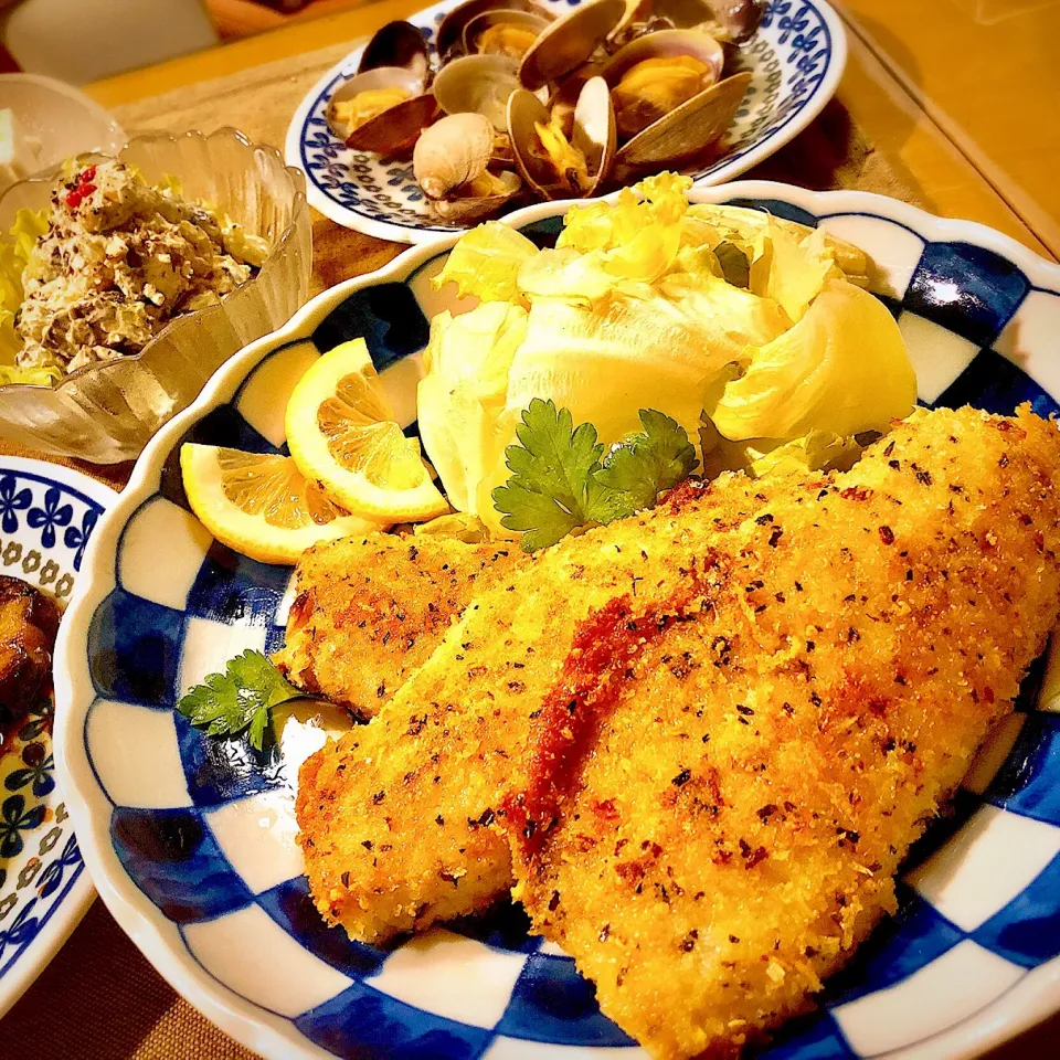 まるちゃんのアジのバジルチーズパン粉焼きを真ホッケで。|咲きちゃんさん