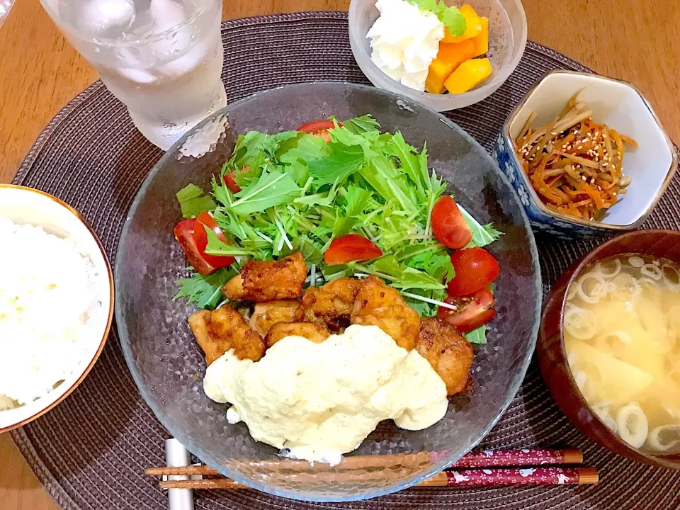 チキン南蛮定食風|ゆうかさんさん