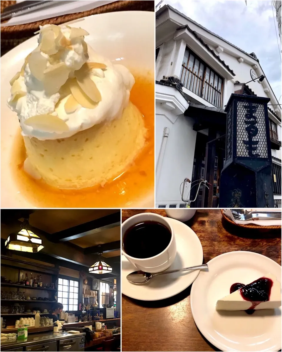 Snapdishの料理写真:自家製プリン・レアチーズケーキ・まるもブレンド珈琲☕️2018.7.29|みなさん