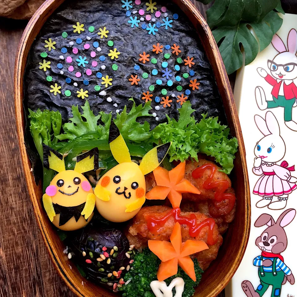 #花火弁当 #キャラ弁

#ピカチュウ弁当 #ポケモン弁当|кιкυさん