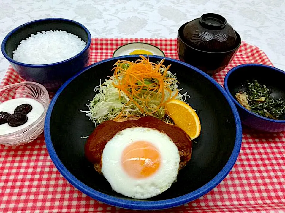 ハンバーグカツ目玉焼き乗せセット|nyama1さん