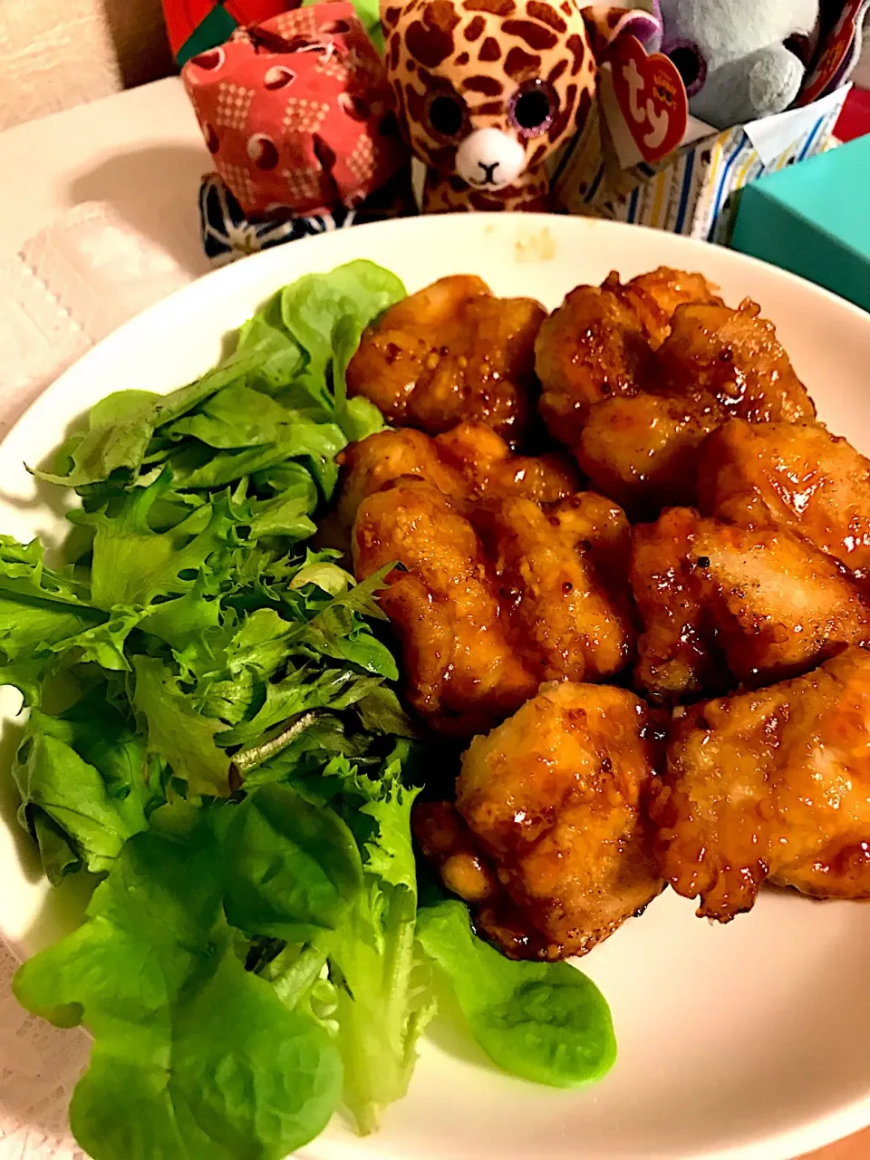 ことり*さんの料理 鶏もも肉のパリカリ焼き*
　　～カンタン酢で
　　ハニーマスタードソース～|ちゃーさん